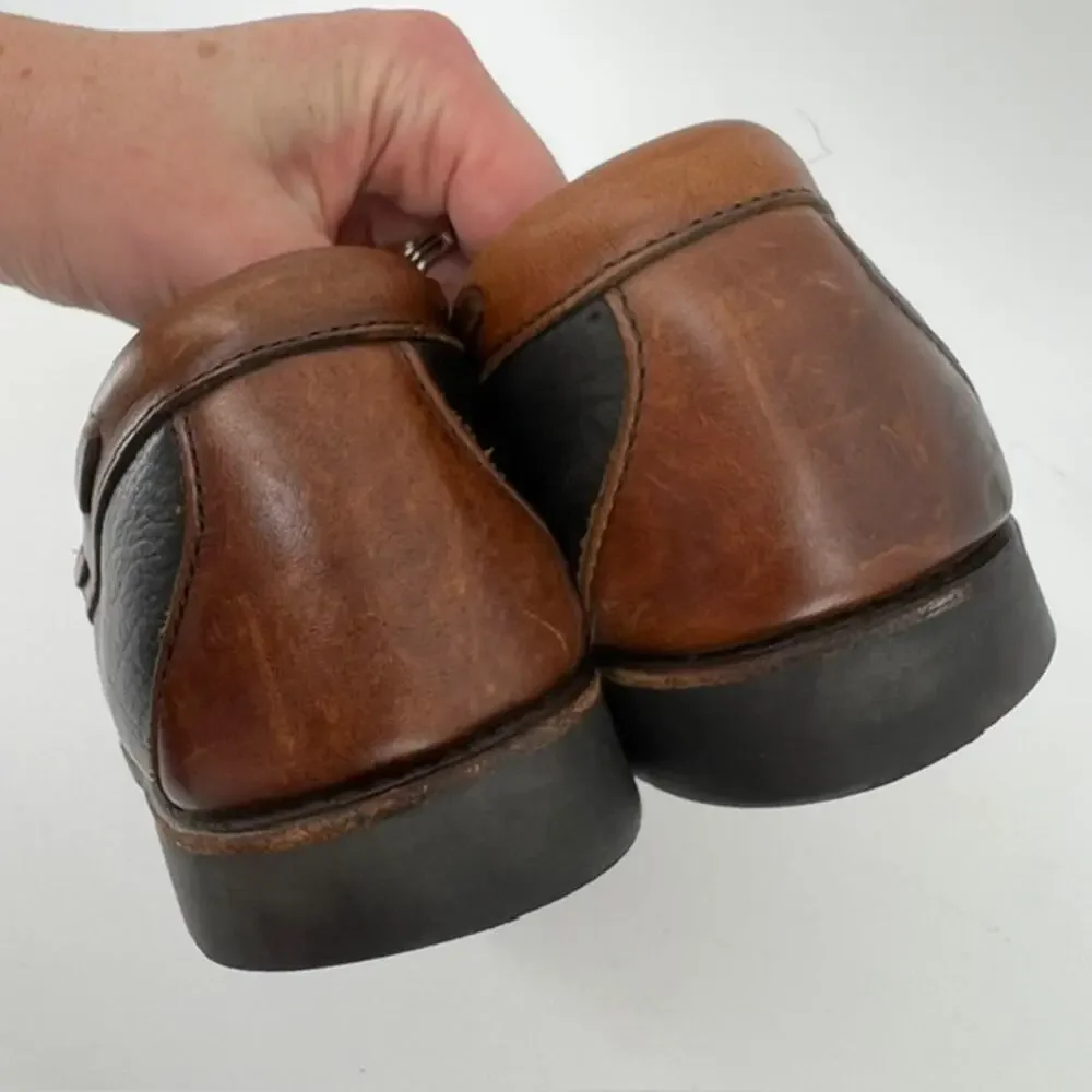 Allen Edmonds Nashua Loafer Mens 12D Brown Two-Tone Kiltie Tassel Moc ToePebbled